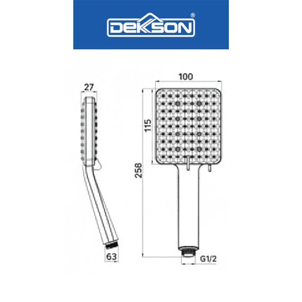 Hand Shower Dekkson HS 5646 Shower Mandi Kepala Chrome Polish