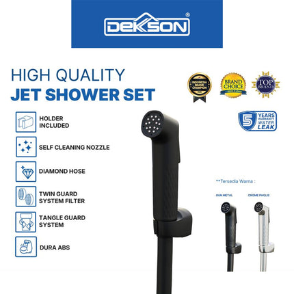 Jet Shower Set Toilet Dekkson JSS 1005SC Set Bidet Cebok Kloset Dura ABS Chrome Black Gunmetal