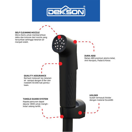 Jet Shower Set Toilet Dekkson JSS 1005SC Set Bidet Cebok Kloset Dura ABS Chrome Black Gunmetal