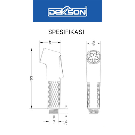 Jet Shower Set Toilet Dekkson JSS 1005SC Set Bidet Cebok Kloset Dura ABS Chrome Black Gunmetal