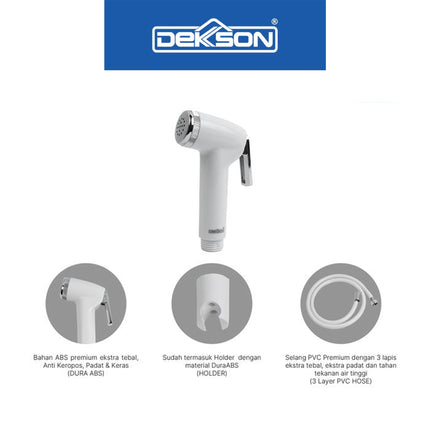 Toilet Jet Shower Set Dekkson JSS 8101 Bidet Cebok Kloset Dura ABS White Black