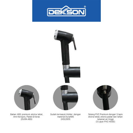 Toilet Jet Shower Set Dekkson JSS 8101 Bidet Cebok Kloset Dura ABS White Black