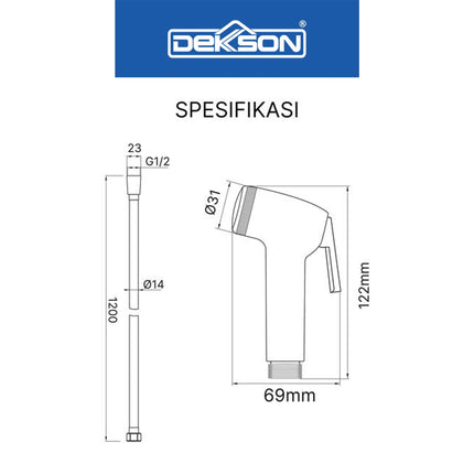 Toilet Jet Shower Set Dekkson JSS 8101 Bidet Cebok Kloset Dura ABS White Black