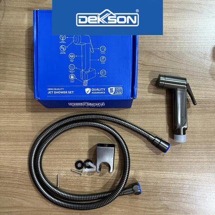 Jet Shower Set Dekkson JSS 8102 Complete Hose 120 Cm Keran Cebok Semprot Closet Duduk Toilet Jet Washer Lengkap Selang Fleksibel