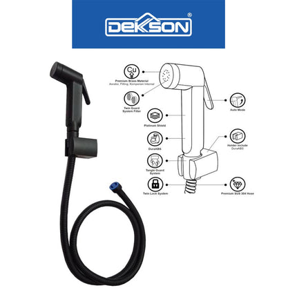Jet Shower Set Dekkson JSS 8102 Complete Hose 120 Cm Keran Cebok Semprot Closet Duduk Toilet Jet Washer Lengkap Selang Fleksibel