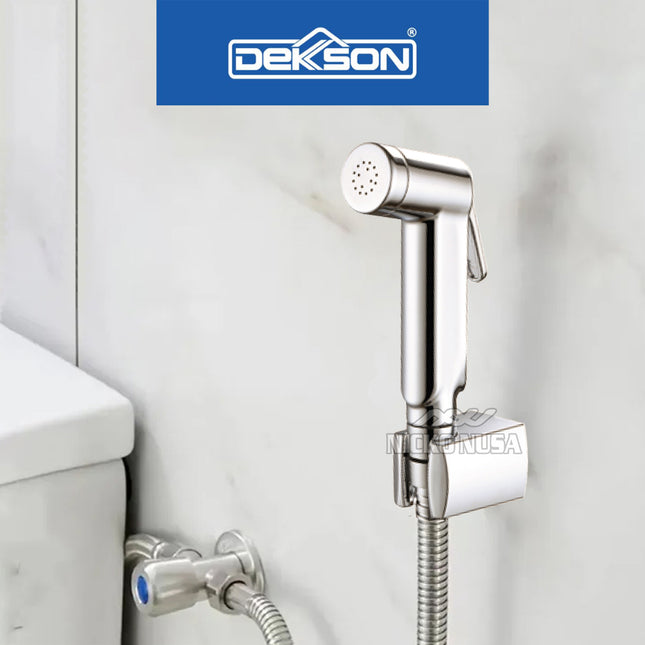Jet Shower Set Dekkson JSS 8102 Complete Hose 120 Cm Keran Cebok Semprot Closet Duduk Toilet Jet Washer Lengkap Selang Fleksibel