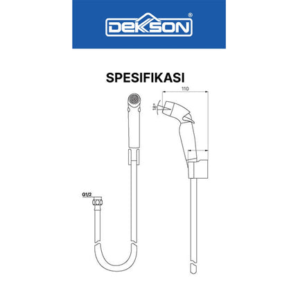 Jet Shower Set Dekkson JSS 8202 Toilet Bidet Cebok Kloset Bidet Cebok Kloset Complete Include Selang Hose Keran Semprot Cebok Closet Duduk Jet Washer
