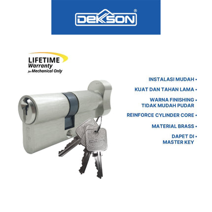 Knob Cylinder Silinder Knob Dekson Dekkson CYL TC DL 60MM SN Silinder Kunci Pintu