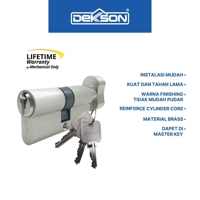 Knob Cylinder Silinder Knob Dekson Dekkson CYL TC DL 60MM SN Silinder Kunci Pintu