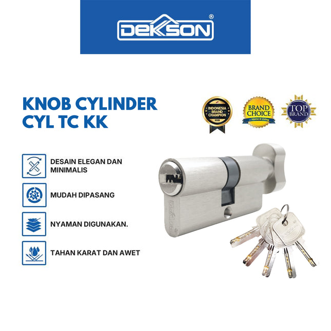 Knob Cylinder Silinder Kunci Dekkson CYL TC KK DL 60MM SN Thumbturn Cylinder Komputer Key