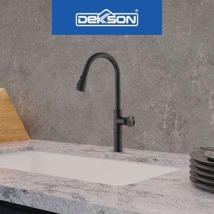 Kitchen Mixer Dekkson KMX 2003 MB Keran Bak Cuci Piring Dapur Faucet Sink Air Mix Panas Dingin Pull Out Matt Black Dual Function Spray Head