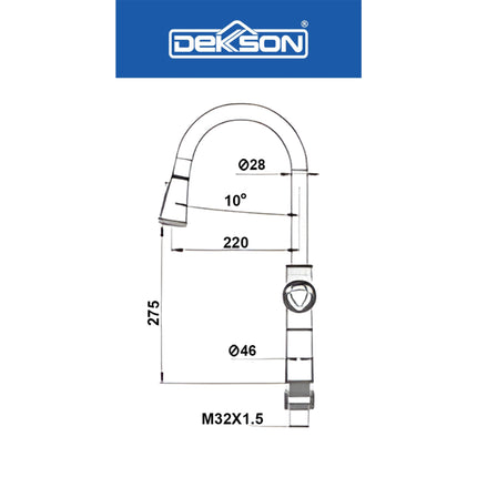 Kitchen Mixer Dekkson KMX 2003 MB Keran Bak Cuci Piring Dapur Faucet Sink Air Mix Panas Dingin Pull Out Matt Black Dual Function Spray Head
