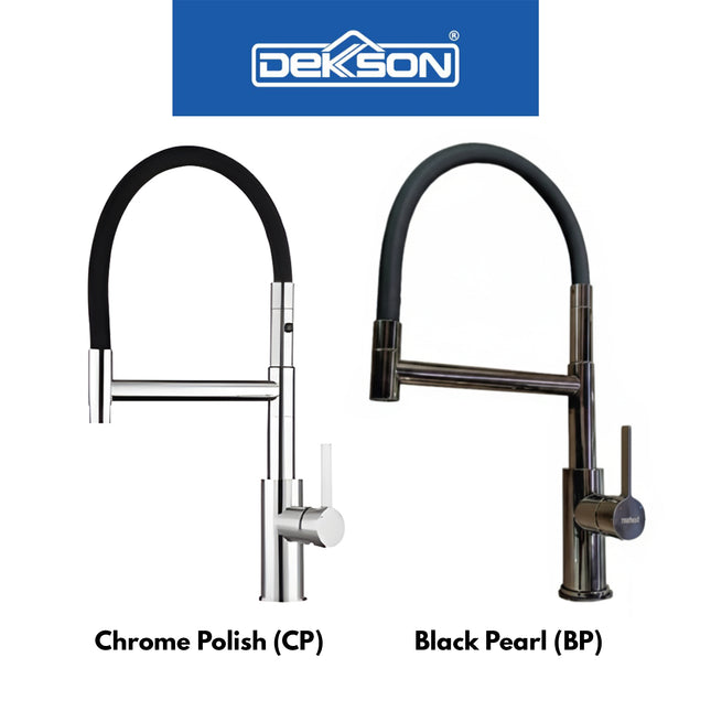 Kitchen Mixer Dekkson KMX 8157 Keran Dapur Cuci Piring Elastis Kran Sink Air Panas Dingin Magnetic Pull Out Silicone Spout