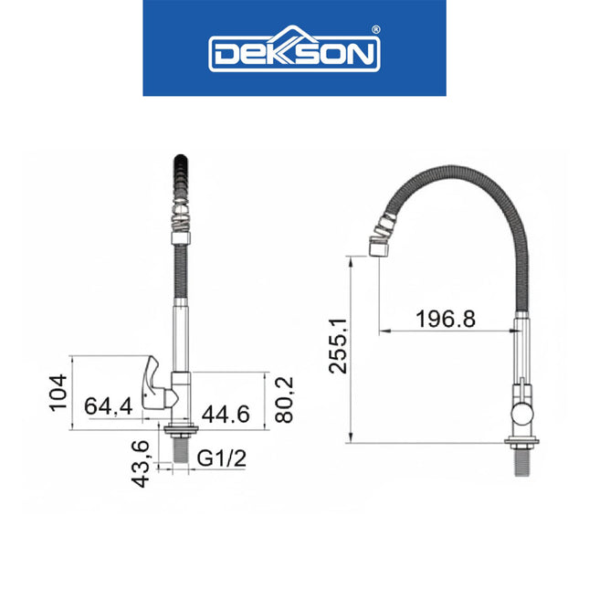 Kitchen Tap Dekkson Deck KTD 1001 CP Keran Sink Dapur Kitchen Sink Faucet