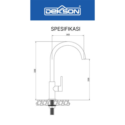 Kitchen Tap Dekkson KTD 1602 Keran Air Dapur Sink Cuci Piring Kitchen Faucet Chrome Polished Matt Black