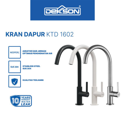 Kitchen Tap Dekkson KTD 1602 Keran Air Dapur Sink Cuci Piring Kitchen Faucet Chrome Polished Matt Black