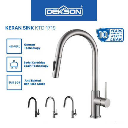 Kitchen Tap Dekkson KTD 1719 Deck Keran Dapur Cuci Piring SUS 304