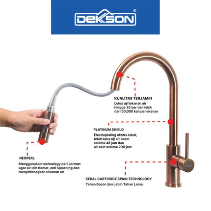 Kitchen Tap Dekkson KTD 1719 Deck Keran Dapur Cuci Piring SUS 304