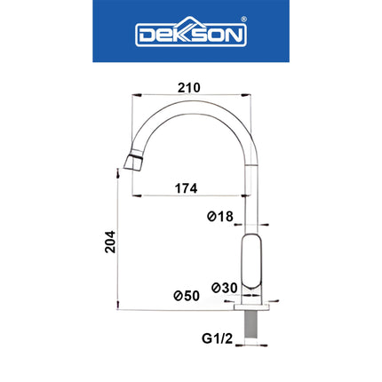 Kitchen Tap Deck Dekkson KTD 8532 BR CP Kran Air Kuningan Dapur Bak Sink Cuci Piring Faucet Mixer Dingin Panas Auto Stop Kitchen Sink Tap