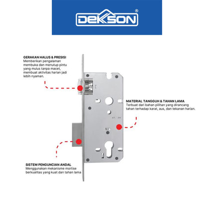 Mortise Lock Pelor Dekson Dekkson MTS RL DL 8585 SSS Body Kunci Pelor Lockcase Pelor