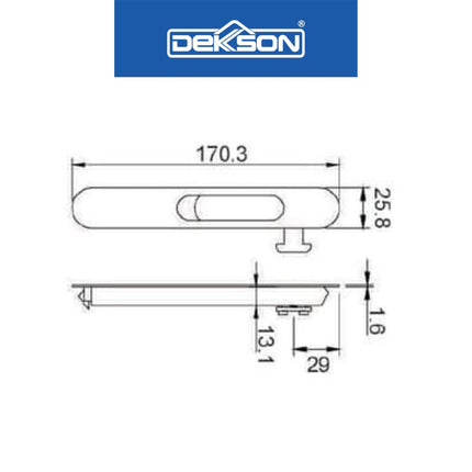 KUNCI HANDLE JENDELA PINTU SLIDING DEKKSON WINDOW LOCK DKS KS Z08A BK