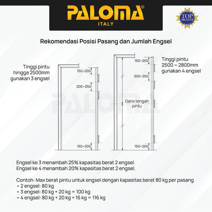 PALOMA Engsel Pintu Jendela Hinge Kupu Butt Plat Kayu Aluminium PVC Hinges Door Window Stainless Steel SUS Ball Bearing 2BB 4BB 3" 4" 5" 3 4 5 Inch BHP 411 412 413 414
