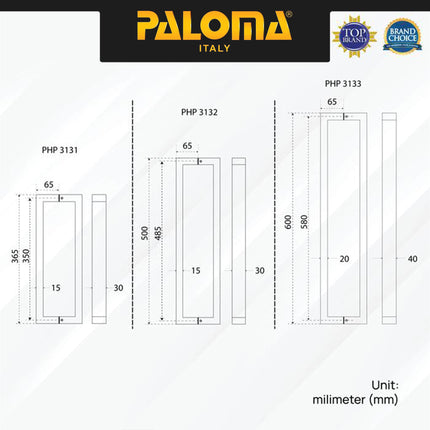 Pull Handle Paloma PHP 3131 3132 3133 3134 3135 3136 3137 Stainlesss Steel SUS 304