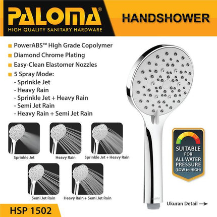 PALOMA HSP 1502 Hand Shower Mandi Handshower Head Kepala Sower ABS Air Jet - Chrome