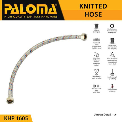 PALOMA KHP 1605 / KHP 1604 / KHP 1603 / Flexible Hose Anyam Selang Kran Wastafel Toilet Keran