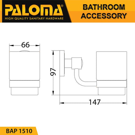 Tumbler Holder PALOMA BAP 1510 Tempat Gelas Sikat Gigi Kumur Rak Mandi