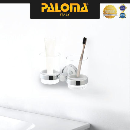 Tumblr Holder PALOMA BAP 1511 Chrome Tempat Gelas Glasses Sikat Gigi Kumur Rak Tumbler Mandi Brass Kuningan Krom Stainless Steel SUS 304
