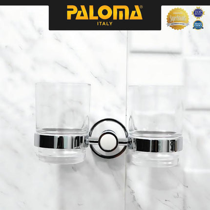 Tumblr Holder PALOMA BAP 1511 Chrome Tempat Gelas Glasses Sikat Gigi Kumur Rak Tumbler Mandi Brass Kuningan Krom Stainless Steel SUS 304