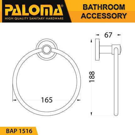 PALOMA BAP 1516 Gantungan Handuk Kain Lap Tangan Hand Towel Ring Mandi