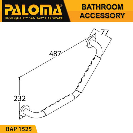 PALOMA BAP 1525 Pegangan Kamar Mandi Handle Bathtub Tub Toilet Bar L