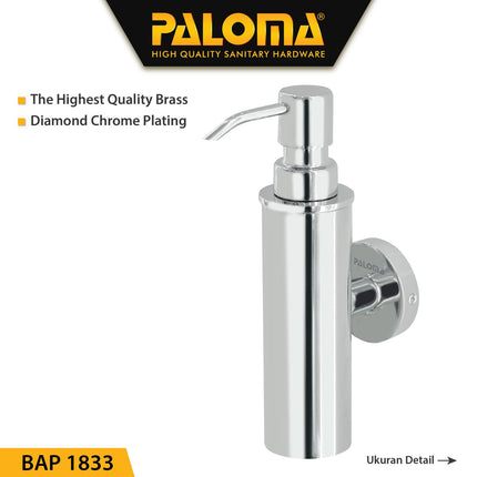 PALOMA BAP 1833 Dispenser Sabun Shampoo Cair Tempat Botol Pump Dinding Chrome