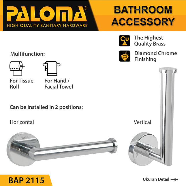 PALOMA BAP 2115 Gantungan Handuk Tempat Tissue Gulung Toilet WC Holder