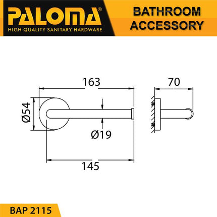 PALOMA BAP 2115 Gantungan Handuk Tempat Tissue Gulung Toilet WC Holder