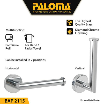 PALOMA BAP 2115 Gantungan Handuk Tempat Tissue Gulung Toilet WC Holder