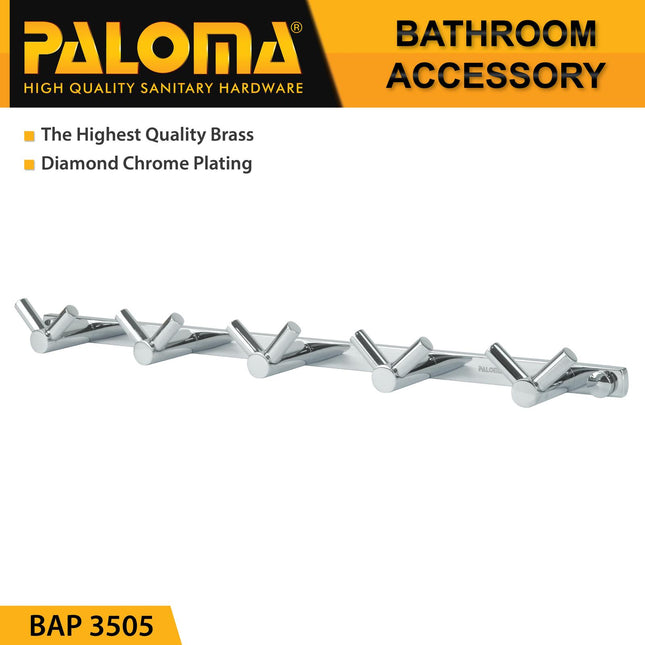PALOMA BAP 3505 Kapstok Gantungan Baju Handuk Rak Hanger Mandi 10 Kait