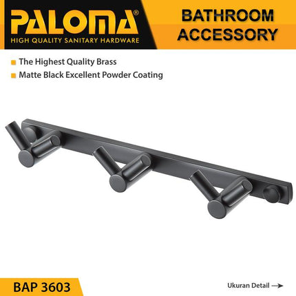 PALOMA BAP 3603 Kapstok Gantungan Baju Handuk Rak Hanger Mandi 6 Kait