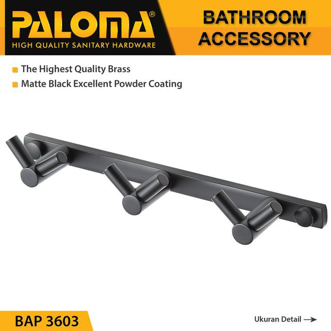 PALOMA BAP 3603 Kapstok Gantungan Baju Handuk Rak Hanger Mandi 6 Kait