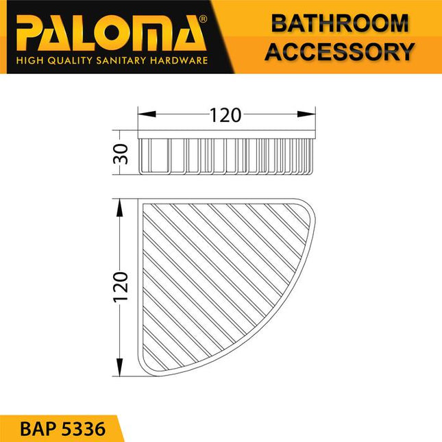 PALOMA BAP 5336 Rak Sudut Tempat Sabun Batang Holder Dinding Mandi