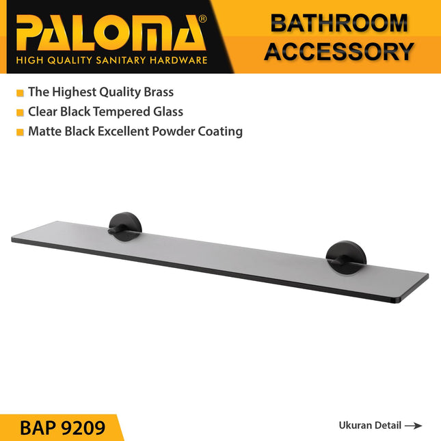PALOMA BAP 9209 Rak Kaca Tempat Sabun Glass Shelf Dinding Kamar Mandi