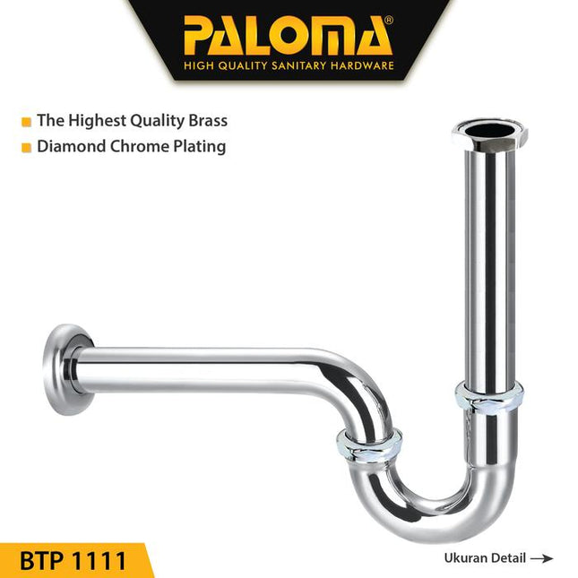 PALOMA BTP 1111 Sifon Wastafel P-Trap Pembuangan Leher Afur Siphon