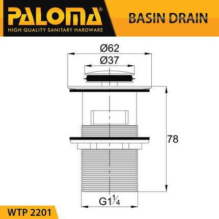 PALOMA BTP 1111 Sifon Wastafel P-Trap Pembuangan Leher Afur Siphon