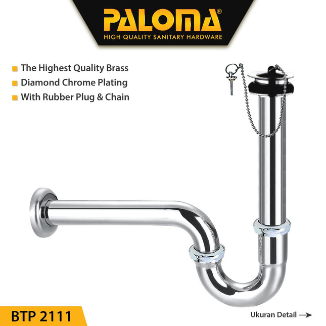 PALOMA BTP 2111 Sifon Afur Set P-Trap Pembuangan Wastafel Siphon Avur