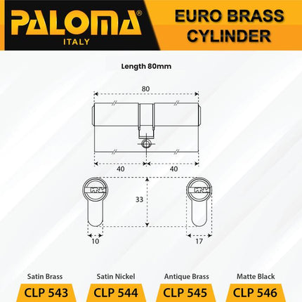 PALOMA Cylinder Kunci Pintu Silinder Anak Computer Key DC-CK Brass Kuningan CLP 513 514 515 516 533 534 536 543 544 545 546 556 566