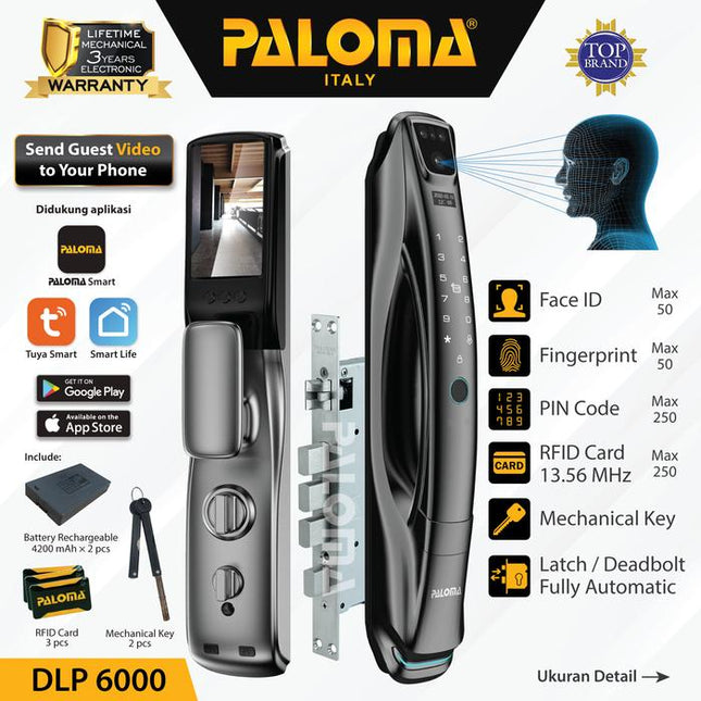 PALOMA DLP 6000 Digital Lock Smart Home Kunci Pintu Door Handle WiFi