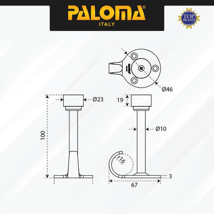 PALOMA DSP 201 Door Stopper Penahan Pintu Kait Door Stop Stoper Hook Dinding Tembok Wall Pengganjal Ganjalan Pintu Rumah Stainless Steel SUS 304 SUS304 Satin Silver