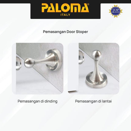 PALOMA DSP 241 Door Stopper Magnet Penahan Pintu Magnetic Door Stop Stoper Dinding Tembok Wall Pengganjal Ganjalan Pintu Rumah Stainless Steel SUS 304 SUS304 Satin Silver